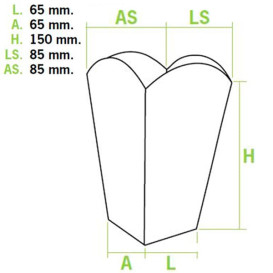 Paper Popcorn Box Small Size Kraft 45g 6,5x8,5x15cm (25 Units)