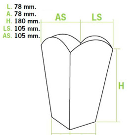 Paper Popcorn Box Medium Size Kraft 90g 7,8x10,5x18cm (25 Units) 