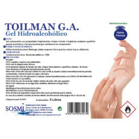 Antibacteriële Hydroalcoholische Sanitaire Gel 5000ml (4 stuks)