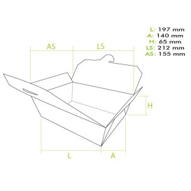 American Box Grote Kraft 19,7x14x6,5cm 1800ml (25 Units)