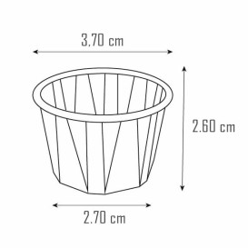 Geplooide papieren souffle beker 22ml (5000 stuks)