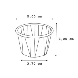 Geplooide papieren souffle beker 37ml (5000 stuks)