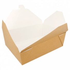 Papieren take-out Container "American" Naturel 19,7x14x6,4cm 1980ml (200 stuks) 