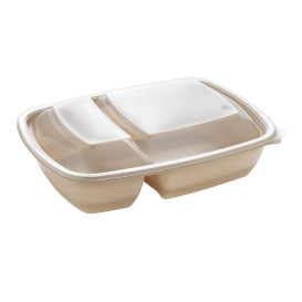 Plastic Deksel voor Deli Container PP Rechthoekige vorm 2C zwart 23x16,5cm (300 stuks)