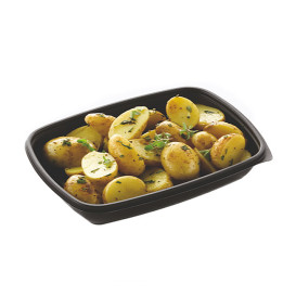 Plastic deli Container PP zwart 600ml 23x16,5cm (300 stuks)