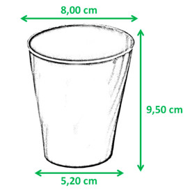 Plastic PP beker "X-Table" zwart 320ml (128 stuks)