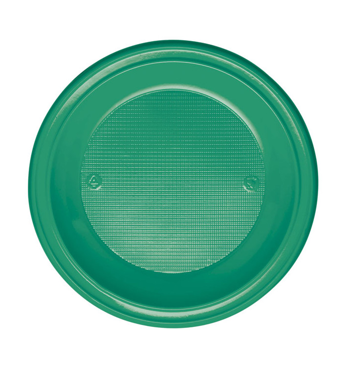 Plastic bord PS Diep groen Ø22 cm (30 stuks) 