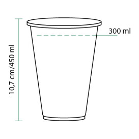 Stof gebaseerd op Maizena PLA beker  Bio transparant 450ml Ø9,5cm (1200 stuks)