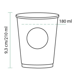 Papieren beker PLA "Biologisch" Vending Eco-Vriendelijk 8 Oz/240ml Ø7,0cm (100 stuks)