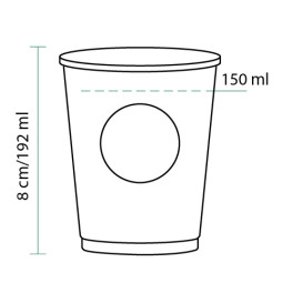 Papieren beker PLA Vending "Biologisch" 6Oz/192ml Ø7,0cm (3000 stuks)