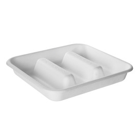 Bakje voor Suikerriet Taco's Wit 18,5x18,5cm (300 Stuks)