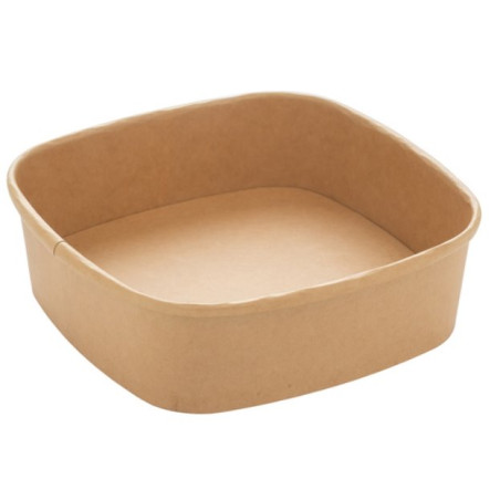 Vierkante Kraftpapier Container 750ml 17x17x5cm (50 Stuks)