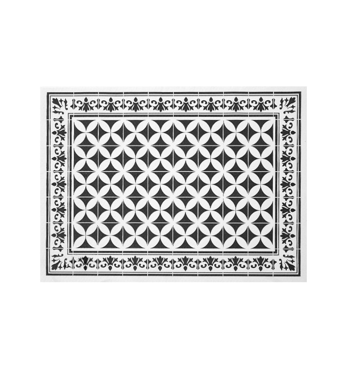 Papieren Placemats 30x40cm "Alhambra" Zwart 50g/m² (1000 Stuks)