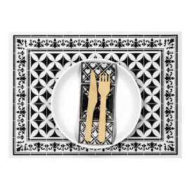 Papieren Placemats 30x40cm "Alhambra" Zwart 50g/m² (1000 Stuks)