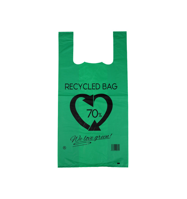 Plastic Hemddraagtassen 70% Gerecycled Groen 42x53cm 50µm (50 stuks)