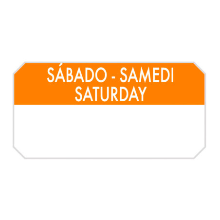 Voedseletiketten Daglabels "Saturday" 5x2,5cm (1.000 Stuks)