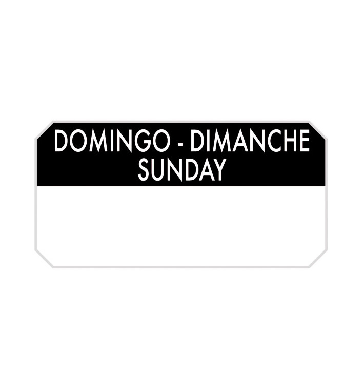 Rechthoekige Zelfklevende Rol "Sunday" 5x2,5cm (1.000 Stuks)