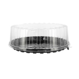 Plastic Cakeplak Container APET Zwart Ø31cm (10 Stuks)