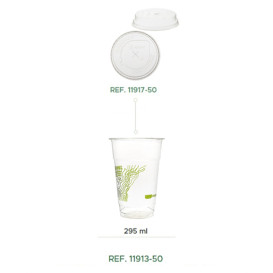 Plastic Deksel met kruis PLA voor Stof gebaseerd op Maizena PLA beker 205,295ml (1.000 stuks)