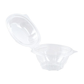 Plastic scharnierende Saladekom PLA Rond vormig 250ml (300 Stuks)