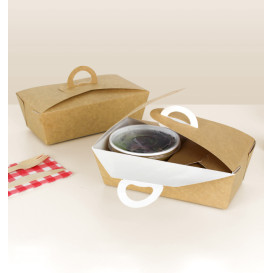 American Box with handles "Doggy Bag" Kraft 16x9,5x6cm (200 Units)