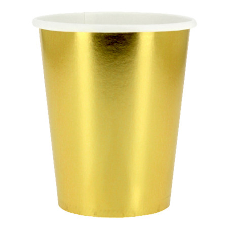 Papieren beker goud 9Oz/240ml "Party" (10 stuks)