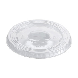 Plastic platte Deksel met kruis PET kristal Ø9,4cm (1000 stuks)