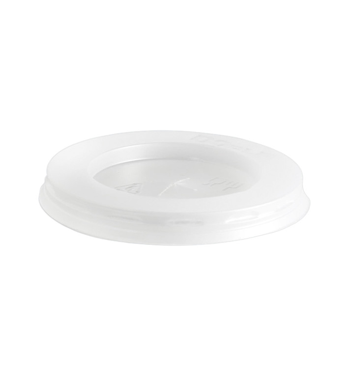 Plastic PS Deksel met rietsleuf transparant Plat Ø7cm (1500 stuks)