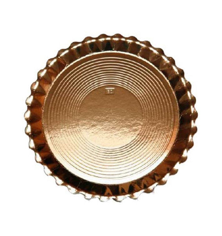 Papieren bord Rond vormig goud "Venus" 28cm (50 stuks) 