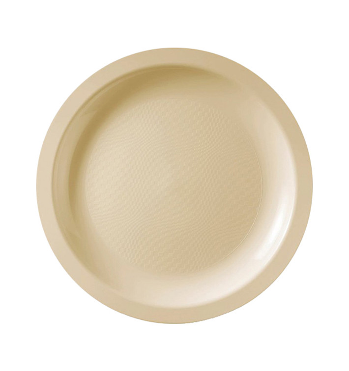 Plastic bord Plat crème "Rond vormig" PP18,5 cm (50 stuks) 