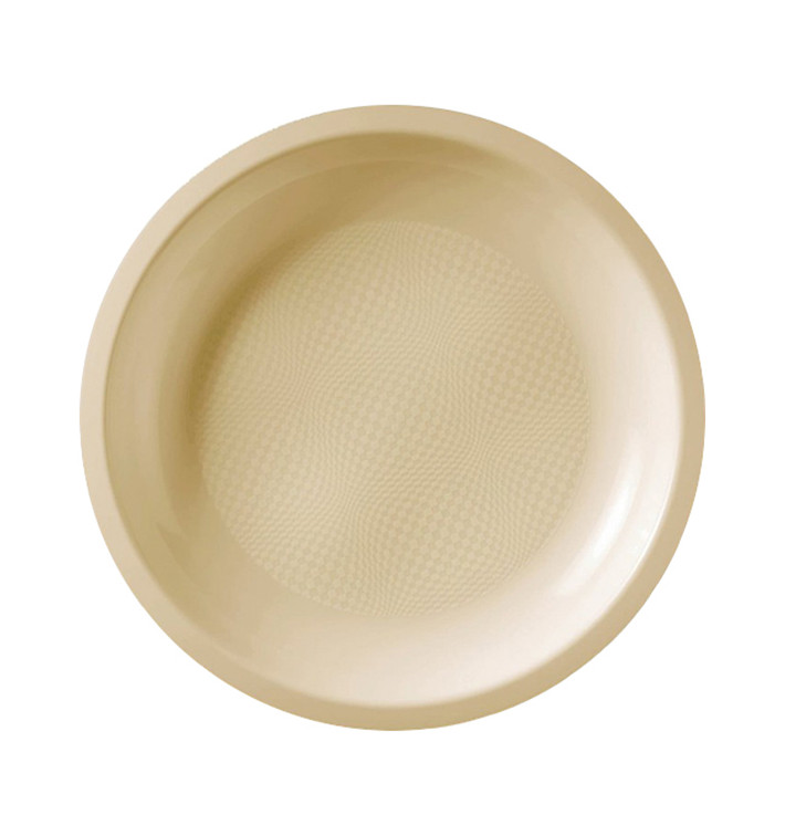 Plastic bord Plat crème "Rond vormig" PP Ø22 cm (50 stuks) 