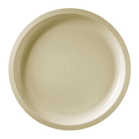 Herbruikbare harde bord crème "Rond vormig" PP Ø29 cm (300 stuks)