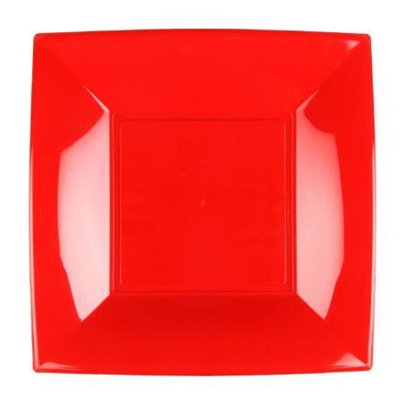 Plastic bord Plat rood "Nice" PP 23 cm (300 stuks)