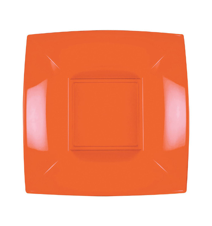 Plastic bord Diep oranje "Nice" PP 18 cm (300 stuks)