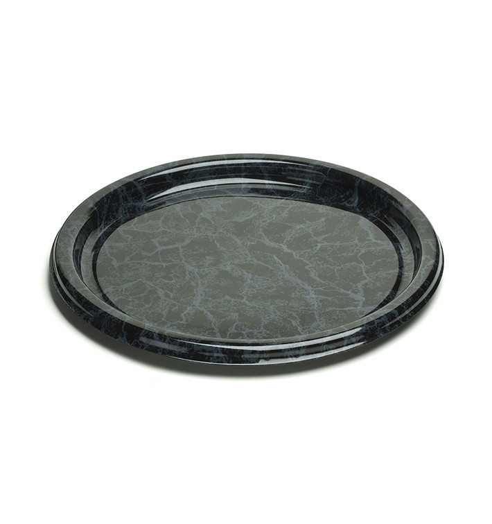 Plastic bord Rond vormig marmer 23Cm (250 stuks)