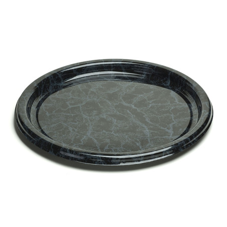 Plastic bord Rond vormig marmer 23Cm (250 stuks)