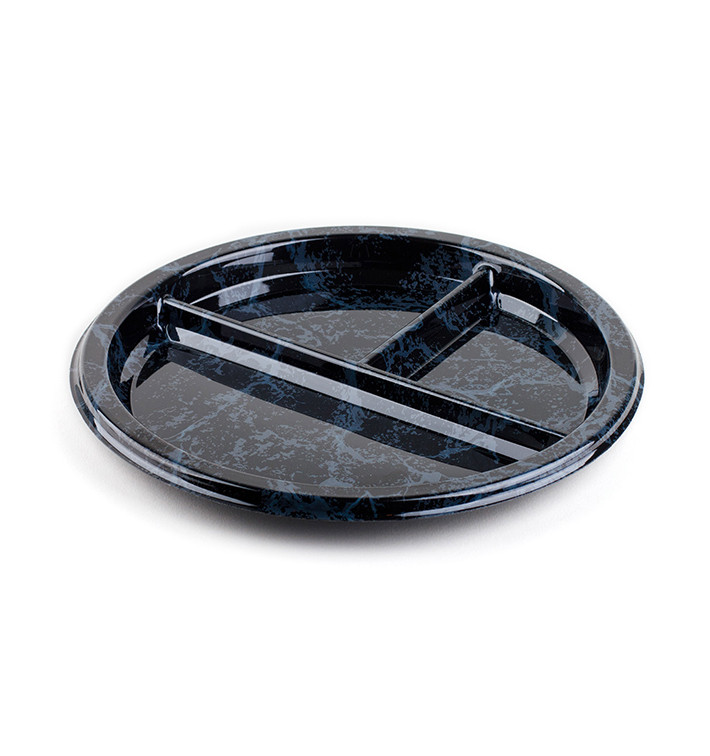 Plastic bord Rond vormig 3C marmer 26cm (250 stuks)