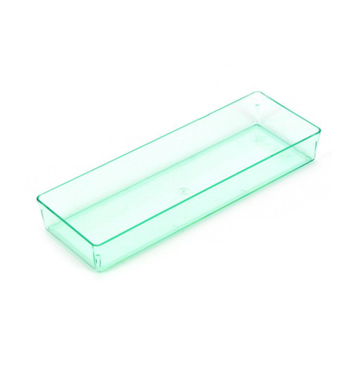 Plastic dienblad PS Rechthoekige vorm Water groen 13,1x4,6 cm (288 stuks)