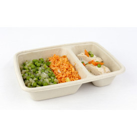 Suikerrietcontainer met Deksel 2C 750ml 23x16cm (90 stuks)