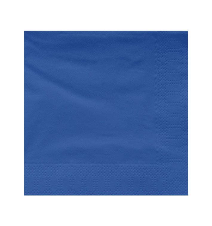 Papieren servet blauwe rand 2 laags 30x30cm (100 stuks) 