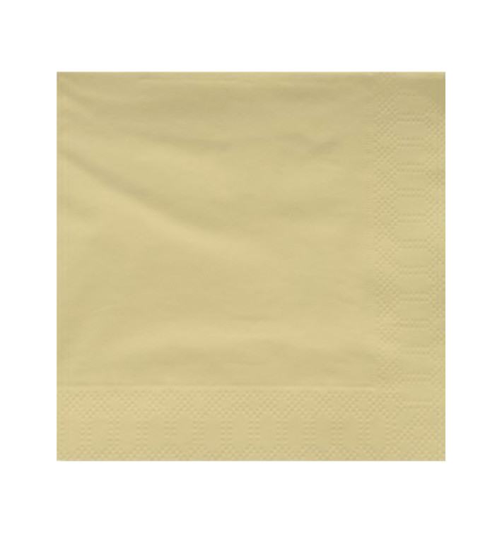 Papieren servet crème rand 2 laags 30x30cm (100 stuks) 