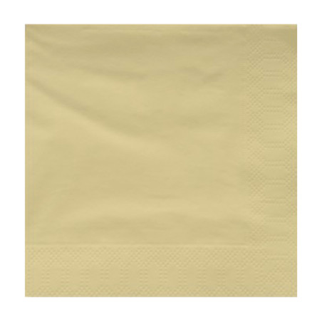 Papieren servet crème rand 2 laags 30x30cm (100 stuks) 