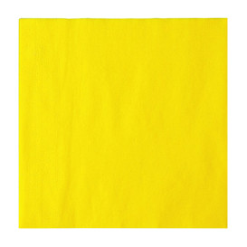 Papieren servet dubbel punt geel 2C 33x33cm (50 stuks) 