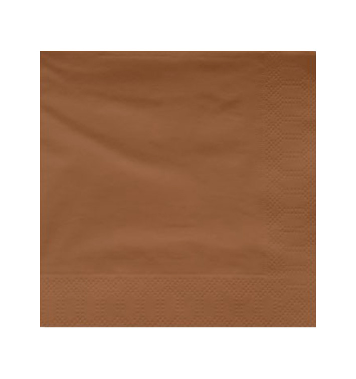 Papieren servet bruine rand 40x40cm (50 stuks) 