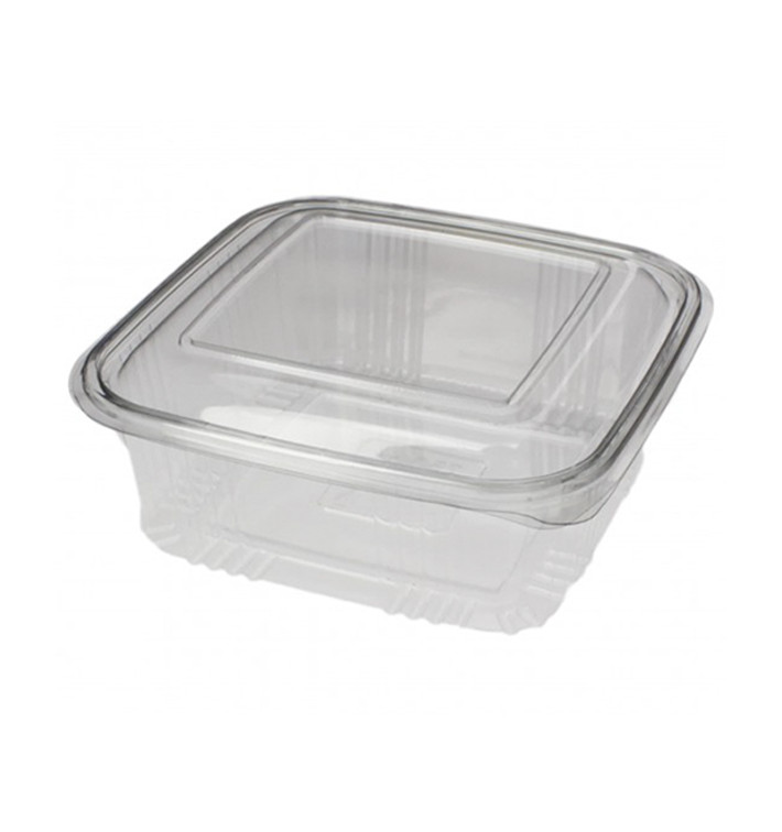 Plastic scharnierende Deli-Container PET Vierkant 750ml (100 stuks) 