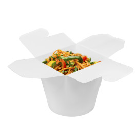 Papieren take-out Container wit 800ml (50 stuks) 