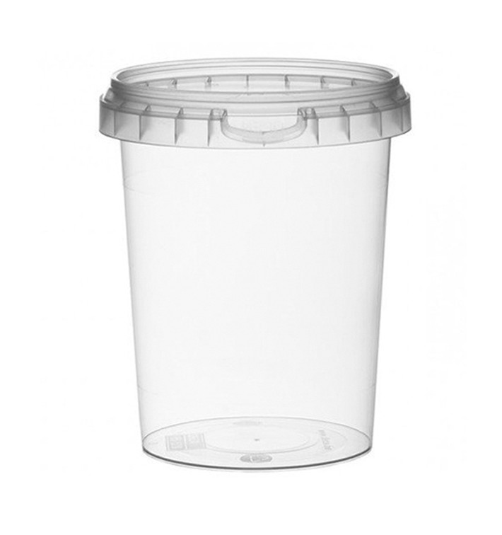 Plastic deli Container met Plastic Deksel PP Onbreekbaar 520 ml Ø9,5 (380 stuks)