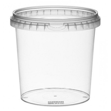 Plastic deli Container met Plastic Deksel PP Onbreekbaar 1180ml Ø13,3 (100 stuks)