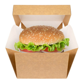 Gourmet Hamburger Doos Kraft 13x13x10cm (25 Stuks)