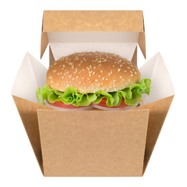 Gourmet Hamburger Doos Kraft 13x13x13cm (150 Stuks)